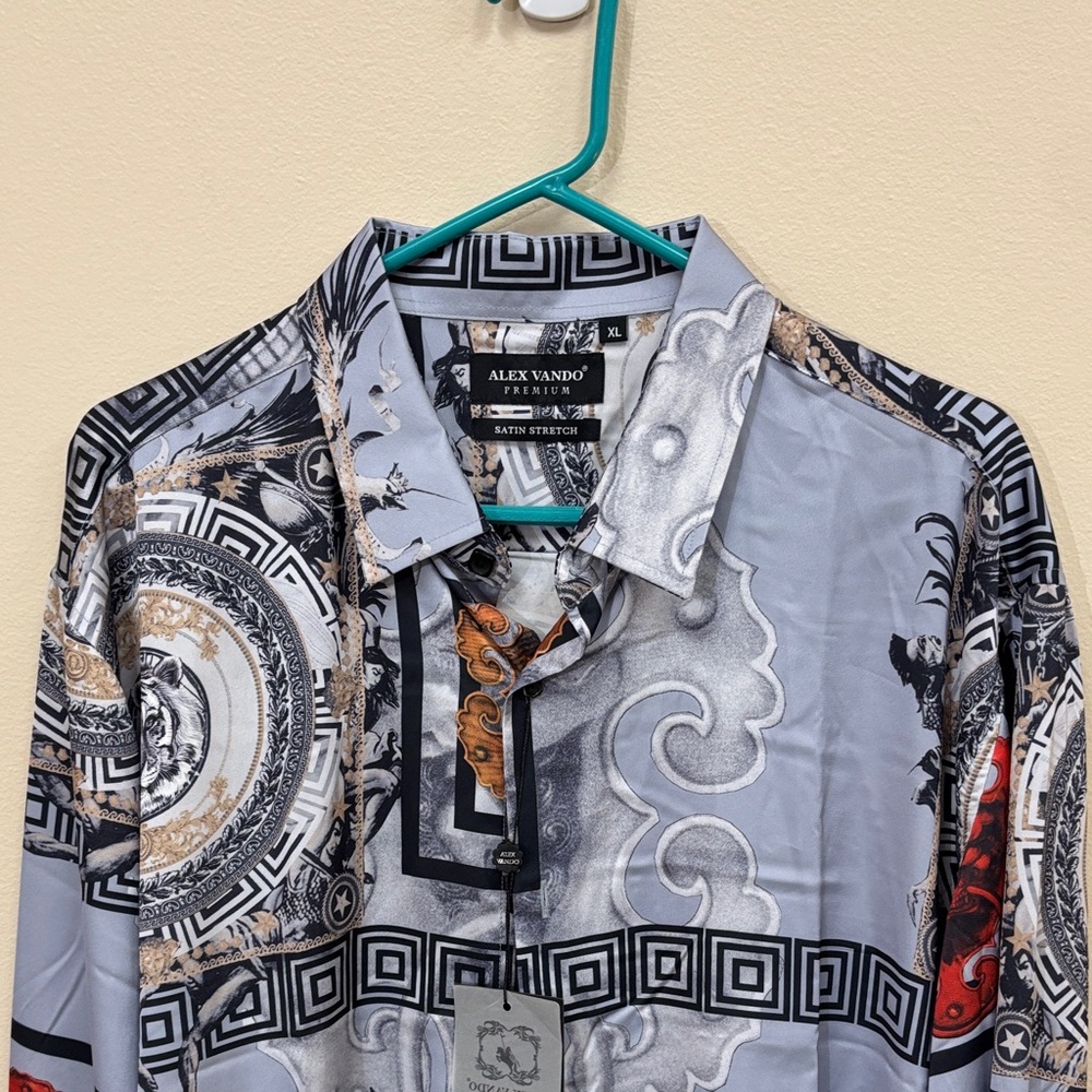 Alex Vando Men's Casual Button Down Shirt - Multicolor